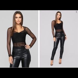 Sheer Long Sleeve Black Shirt